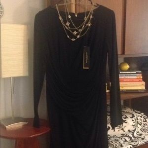 Donna Karan black dress.